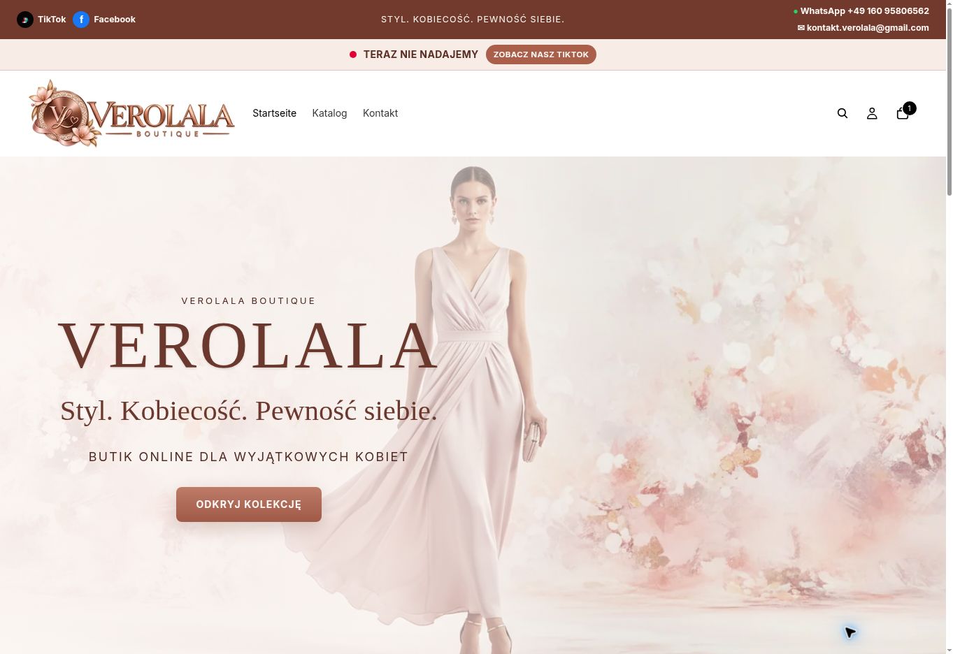 Verolala Boutique – Online-Shop mit Produktkatalog und Warenkorb